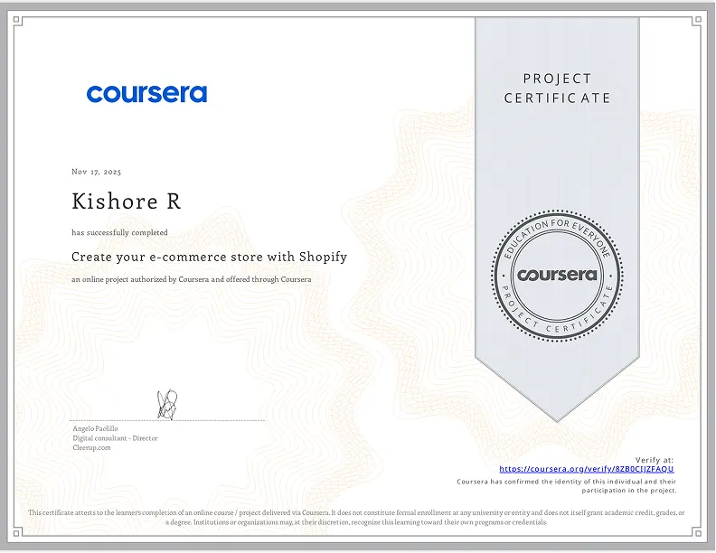 Coursera Shopify